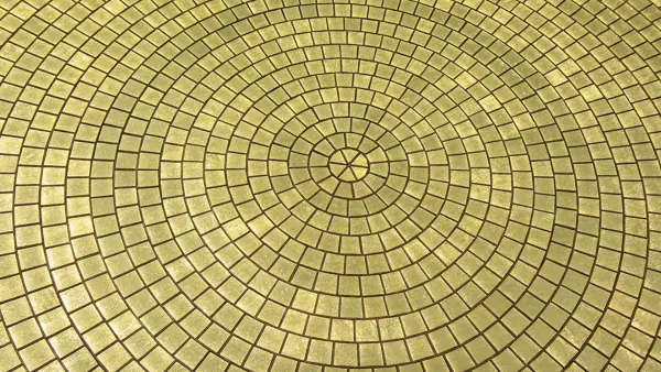 Golden mosaic discs on the Matrimandir, Auroville