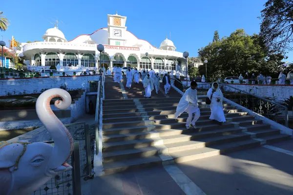 Brahma Kumaris Universal Peace Hall (Om Shanti Bhawan), Mount Abu (nearby Brahma Kumaris campus, location photo, not Gyan Sarovar)