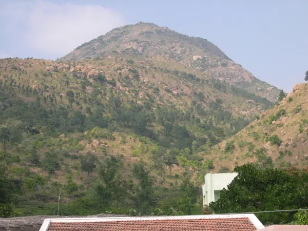 Arunachala hill seen from near Sri Ramanasramam, Tiruvannamalai